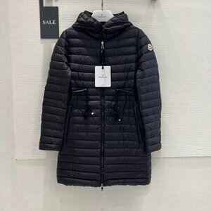 Moncler Black Long Lightweight Hooded Puffer Coat NWT